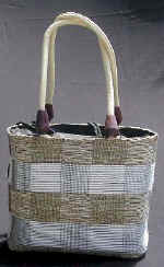 woman woven handbag by art export bali indonesia