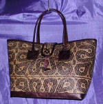 woman woven handbag by art export bali indonesia