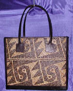 woman woven handbag by art export bali indonesia