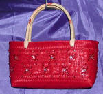 woman woven handbag by art export bali indonesia