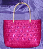 woman woven handbag by art export bali indonesia