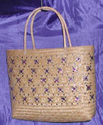 woman woven handbag by art export bali indonesia