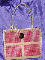 woman woven handbag by art export bali indonesia