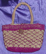 woman woven handbag by art export bali indonesia