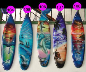 surfboard surfboards surf board surfing board  wooden surf board handicraft wood carving air brush painted surf board art export bali indonesia