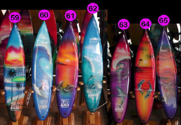 surfboard surfboards surf board surfing board  wooden surf board handicraft wood carving air brush painted surf board art export bali indonesia