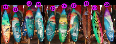 surfboard surfboards surf board surfing board  wooden surf board handicraft wood carving air brush painted surf board art export bali indonesia