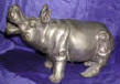 Silver Plated Bronze Rhinoceros / Hippopotamus