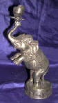 Silver Plated Bronze Elephant Candle Holder
