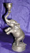 Silver Plated Bronze Elephant Candle Holder