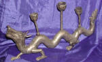 Silver Plated Bronze Dragon Candle Holder