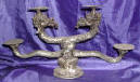 Silver Plated Bronze Dragon Candle Holder