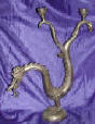 Silver Plated Bronze Dragon Candle Holder