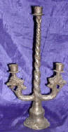 Silver Plated Bronze Dragon Candle Holder