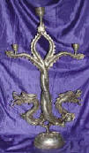 Silver Plated Bronze Dragon Candle Holder