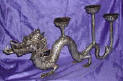 Silver Plated Bronze Dragon Candle Holder