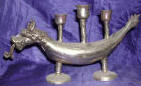 Silver Plated Bronze Dragon Candle Holder