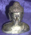 Silver Plated Bronze Buddha Bust 