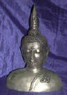 Silver Plated Bronze Buddha Bust 