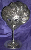 Silver Plated Bronze Human Form Mask 