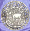 Silver Plated Bronze Goat Door Knocker