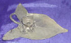 Silver Plated Bronze Leaf Candle Holder