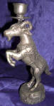 Silver Plated Bronze Goat Candle Holder