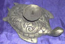 Silver Plated Bronze Turtle Candle Holder