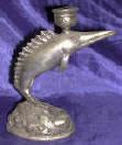 Silver Plated Bronze Fish Candle Holder