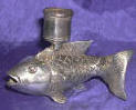 Silver Plated Bronze Fish Candle Holder