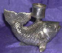 Silver Plated Bronze Fish Candle Holder