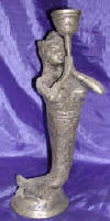 Silver Plated Bronze Mermaid Candle Holder