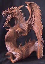 dragon, dragon wood carving, art, bali indonesia