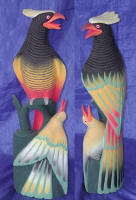 painted bird wood carving by art export bali indonesia
