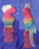 painted bird wood carving by art export bali indonesia