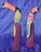 painted bird wood carving by art export bali indonesia