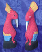 painted bird wood carving by art export bali indonesia