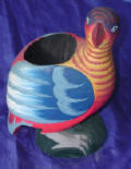 painted bird wood carving by art export bali indonesia