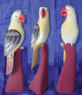 painted bird wood carving by art export bali indonesia