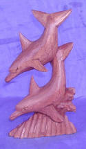 Dolphin wood carving by art export bali indonesia