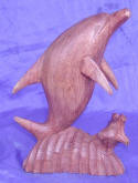 Dolphin wood carving by art export bali indonesia