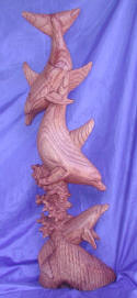 Dolphin wood carving by art export bali indonesia